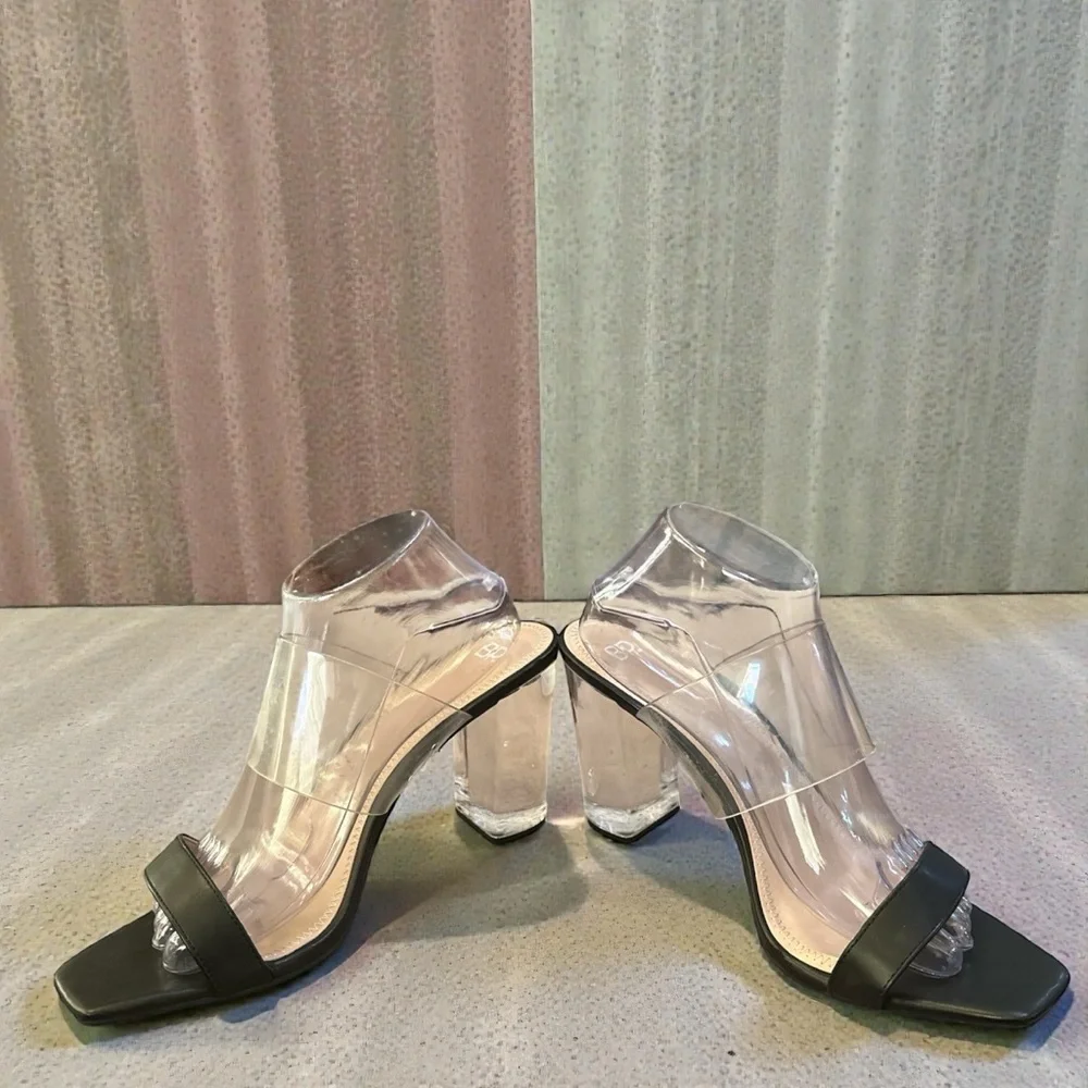 BP Clear Strap Block Heel Mule Sandals – Women’s Size 11 - Picture 6 of 10